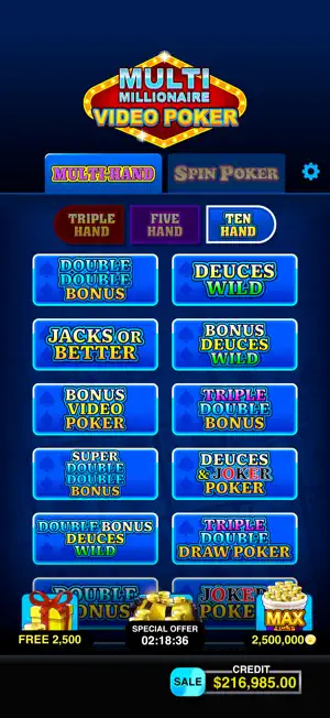 Multi Millionaire Video Poker screenshot 2