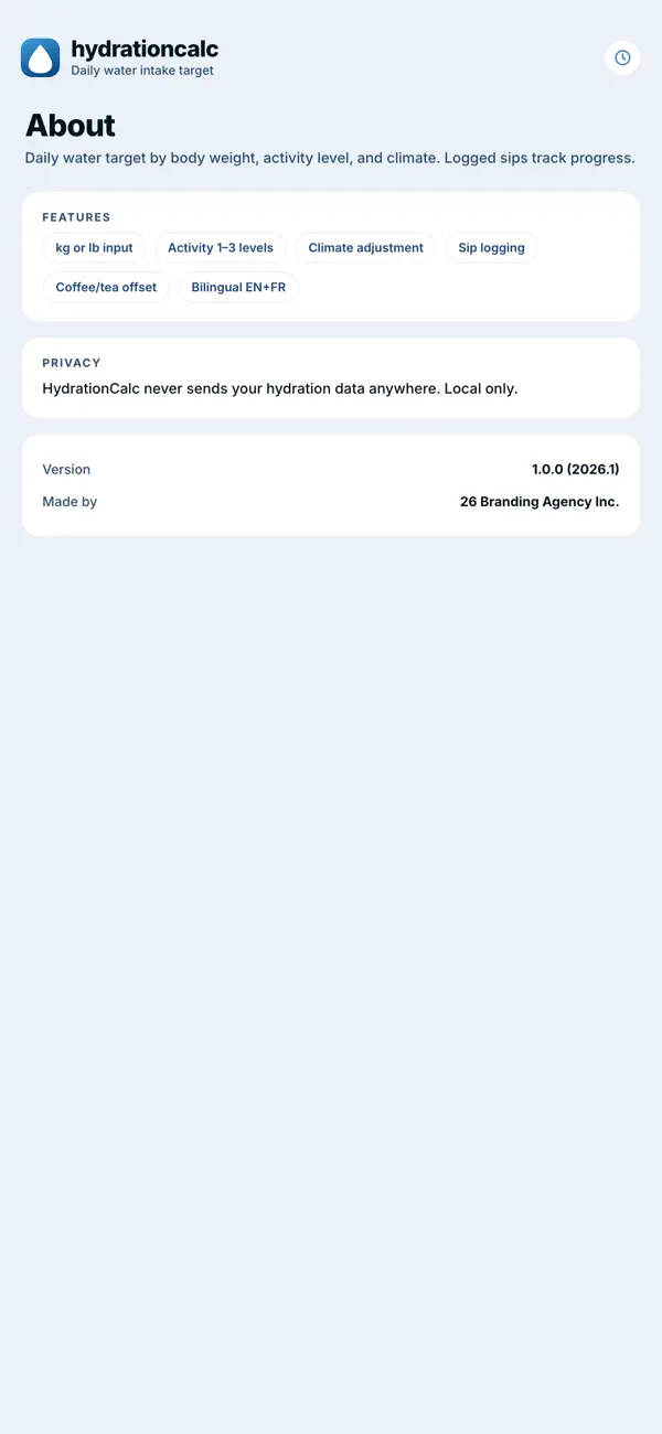 Screenshot #3 pour HydrationCalc: Water Tracker