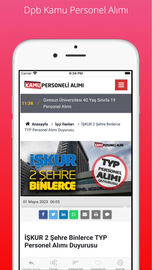 #2. Kamu Personeli Alımı (iOS) بواسطة: Kariyer Medya Teknoloji Reklamcilik limited sirketi