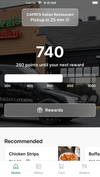 CAPRI'S Italian Restaurant iPhone screenshot 1 - Food & Drink app