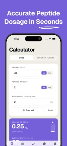 肽类计算器与用量: Peptide Calculator screenshot