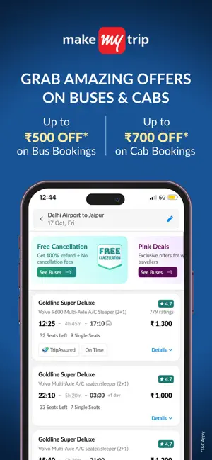 MakeMyTrip Flight, Hotel, Bus iPhone screenshot 5