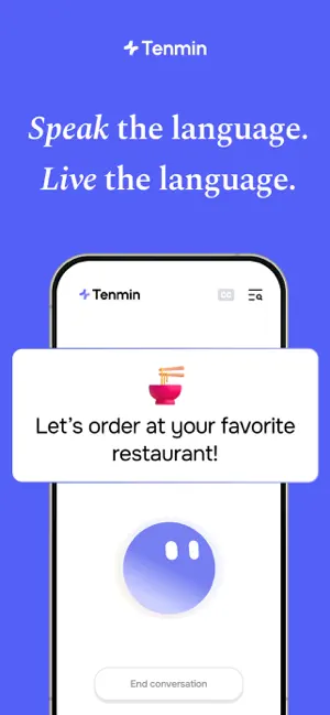 Tenmin - Language Learning iPhone screenshot 2