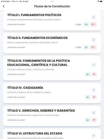 Constitución República de Cuba iPad screenshot