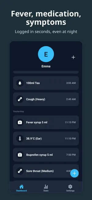 Mona: Kids Fever & Symptom Log screenshot 1