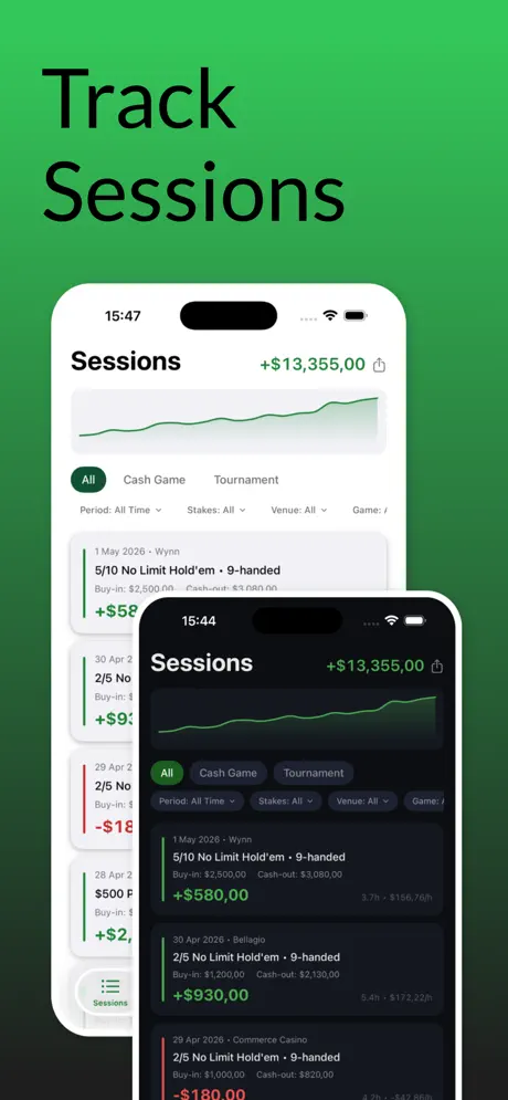 Poker Tracker: Bankroll Log — iPhone screenshot 1