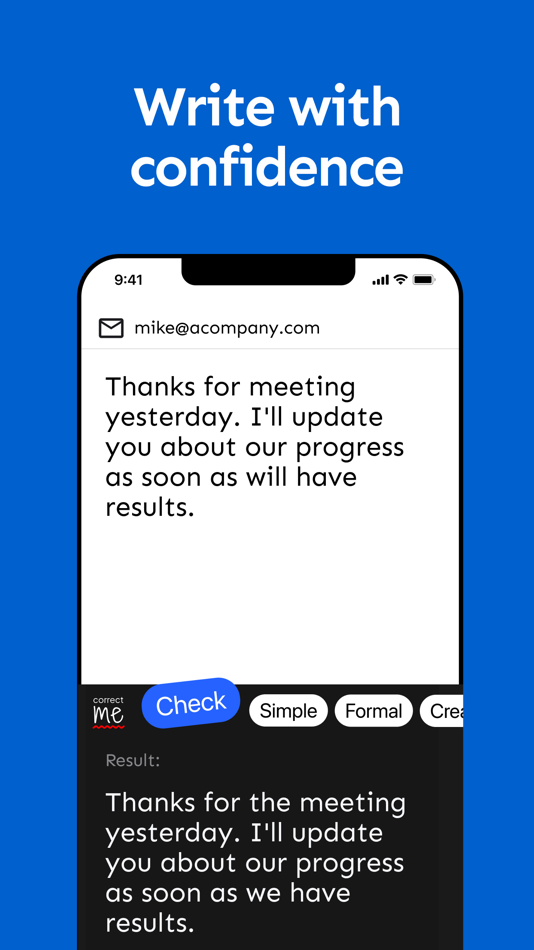 #2. Correct me: AI writing helper (macOS) 来自: Anna Tikanova