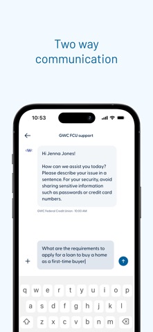 GWCFCU Mobile Banking iPhone screenshot