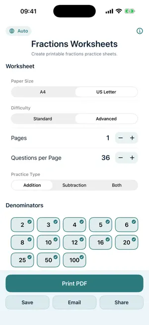Fractions Worksheets screenshot 2