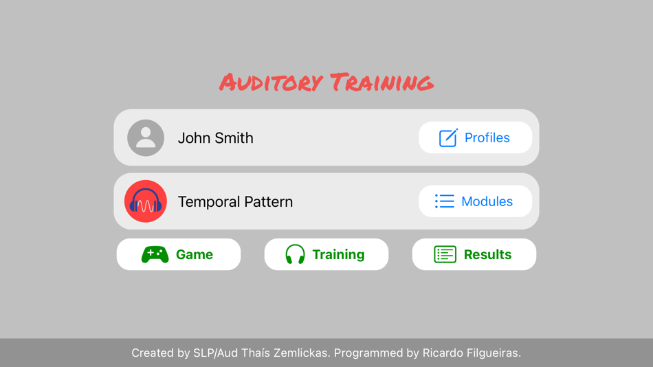 #1. Auditory Training (iOS) 由: Thais Zemlickas Silva