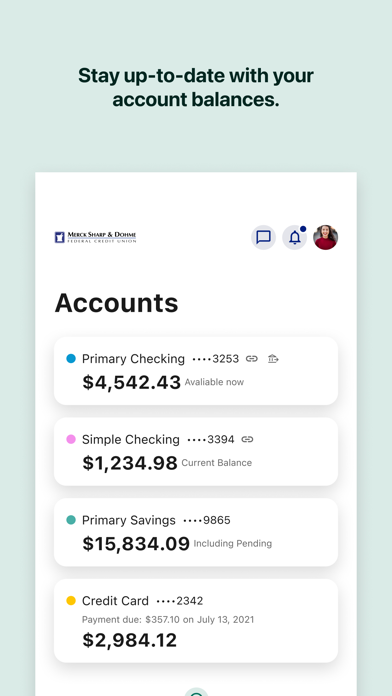 Merck Sharp & Dohme FCU Mobile iPhone screenshot 3 - Finance app