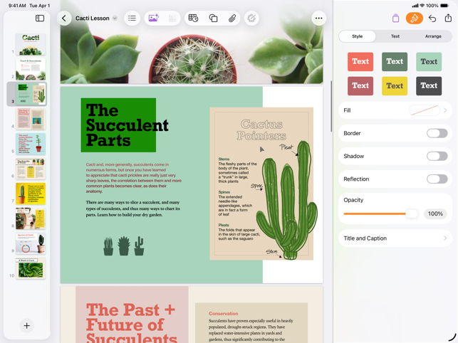 Pages: Erstelle Dokumente Screenshot