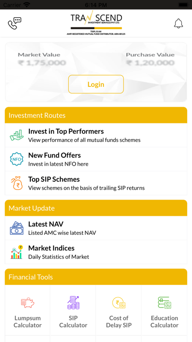 Transcend Investment Services Screenshot