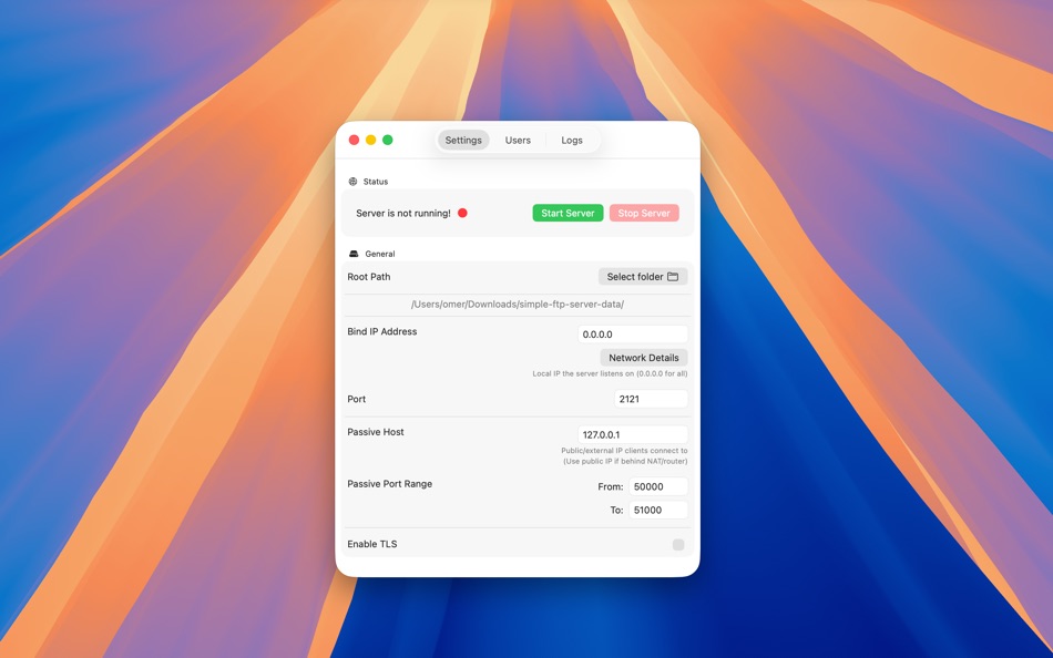 #1. Simple FTP Server (macOS) Podle: Omer UCEL