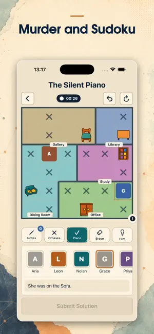 Dedoku: Detective Sudoku screenshot 1