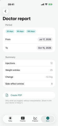 GLP-1 Diary – Injection Log Screenshot 5 of 5
