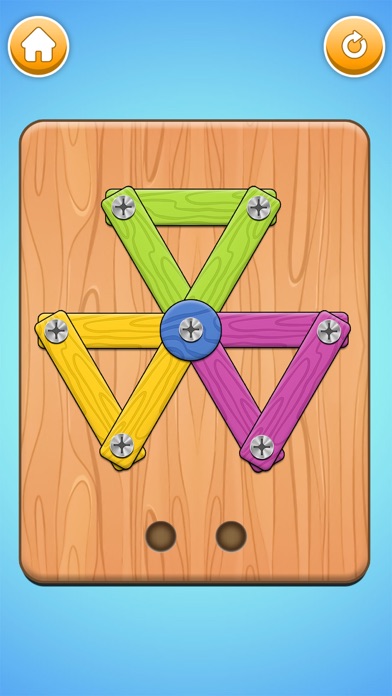 Wood Nuts and Bolts Pin Puzzle Screenshot