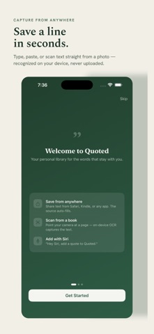 Quoted - Quote Notebook iPhone screenshot