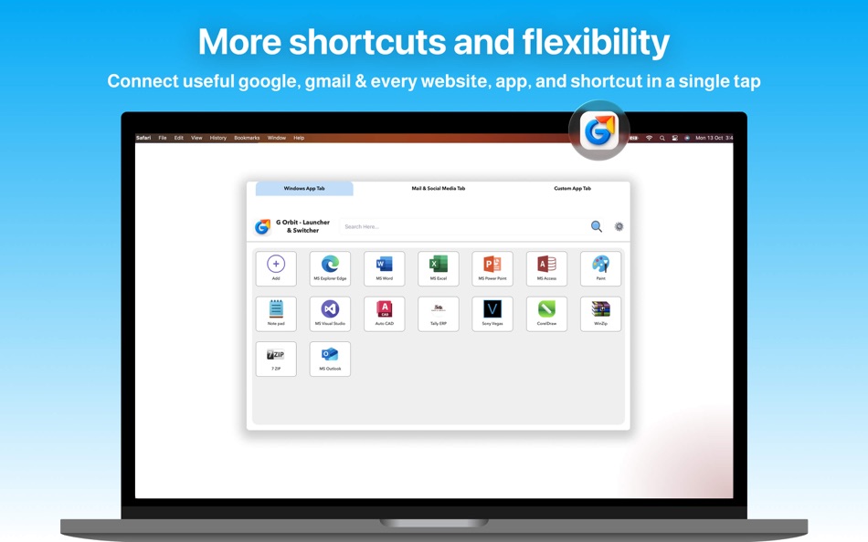 #2. G Orbit : Launcher & Switcher (macOS) Bởi: Muhammad Zubair