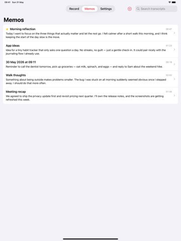 WhisperBox iPad screenshot
