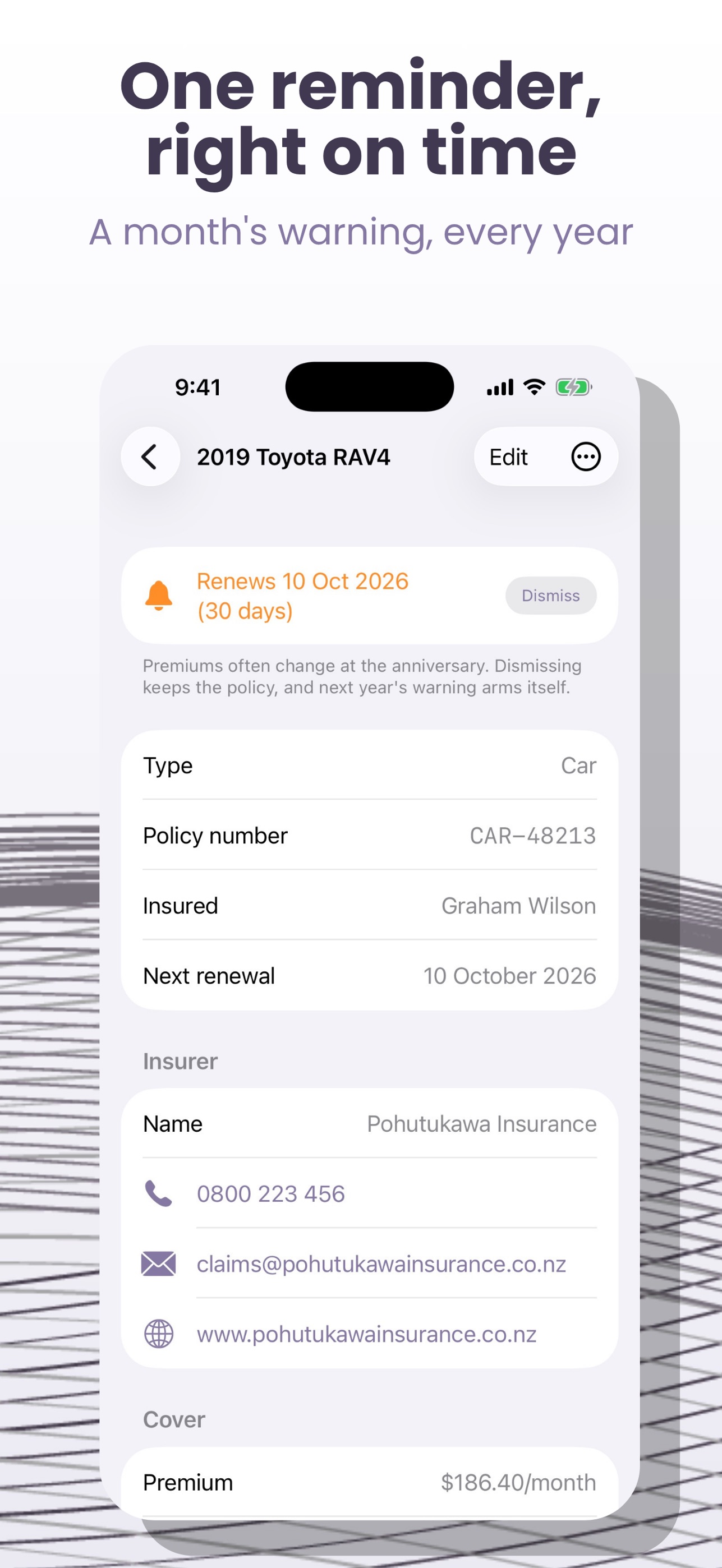 Screenshot 5 of Insurance Minder: Policy Lists