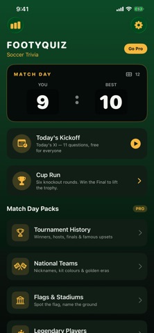 FootyQuiz: Soccer Trivia iPhone screenshot