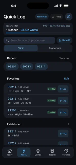 TapRVU – RVU Tracker screenshot 2