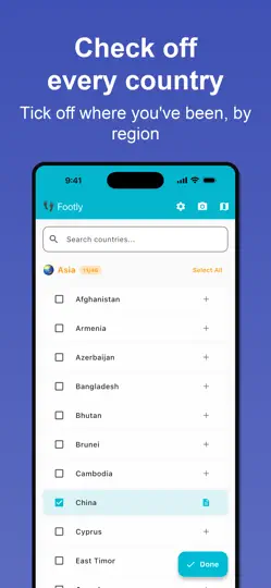 Captura de pantalla de Footly - Travel Map en iPhone 2