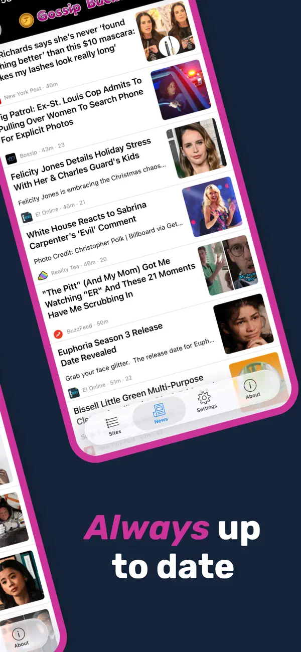 Screenshot #2 pour Gossip Bucket Celebrity News