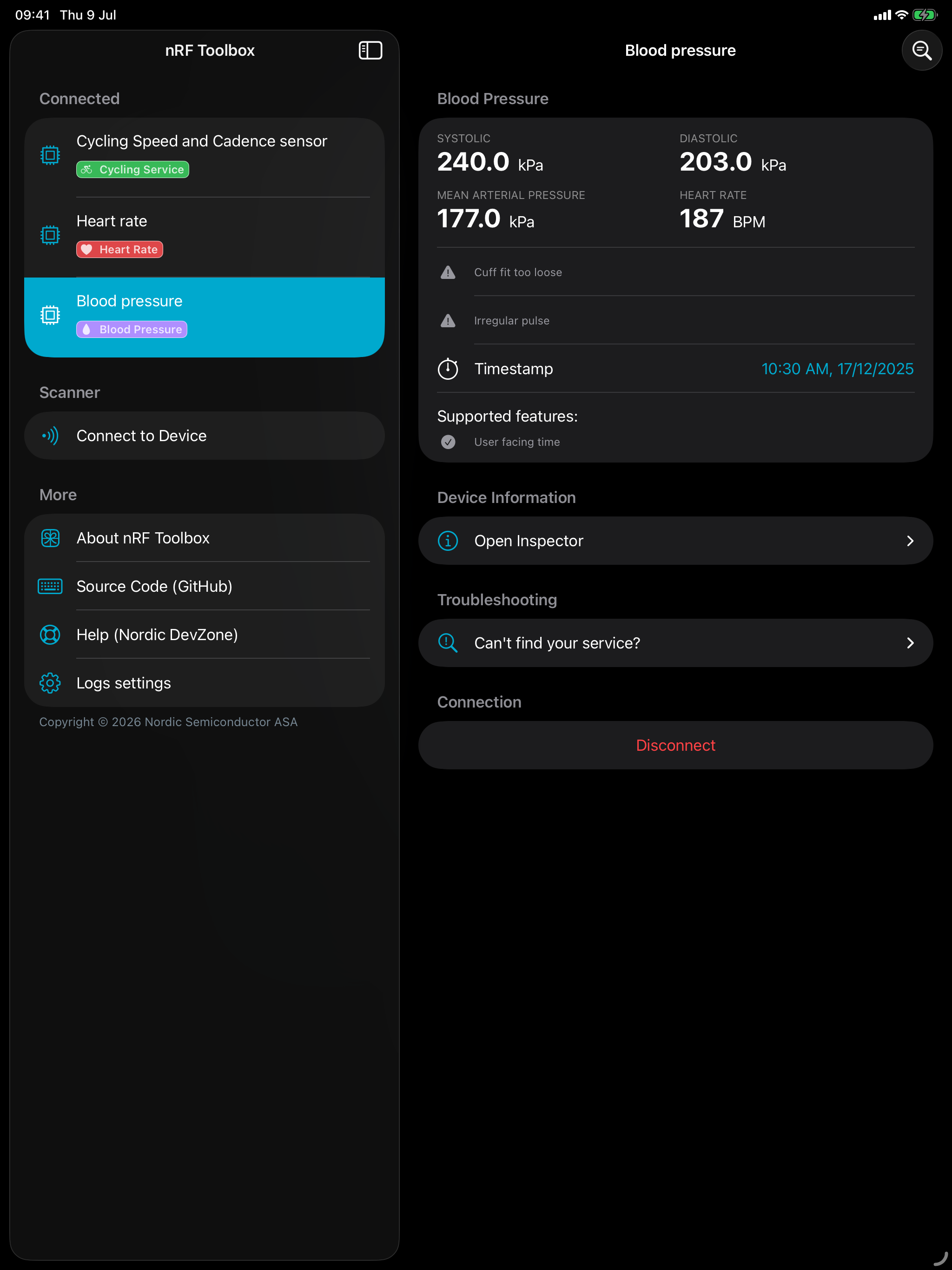 nRF Toolbox screenshot 6