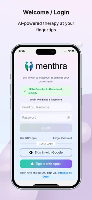 Menthra: AI Wellness Companion screenshot 1