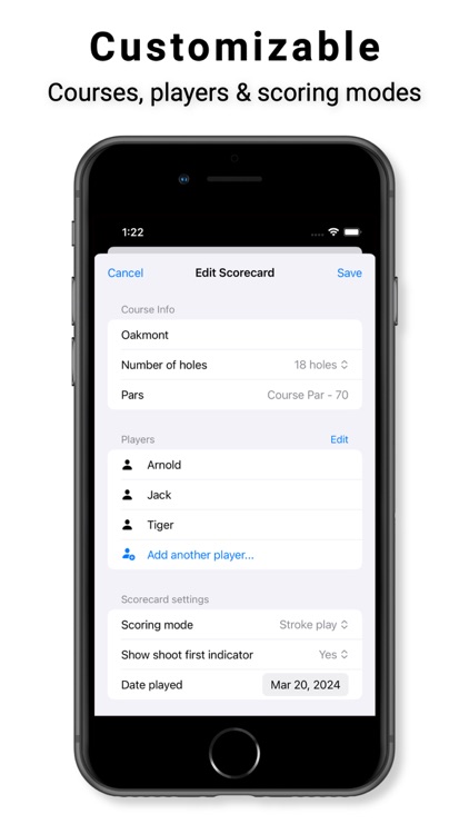 Golf & Mini-Golf Scorecard