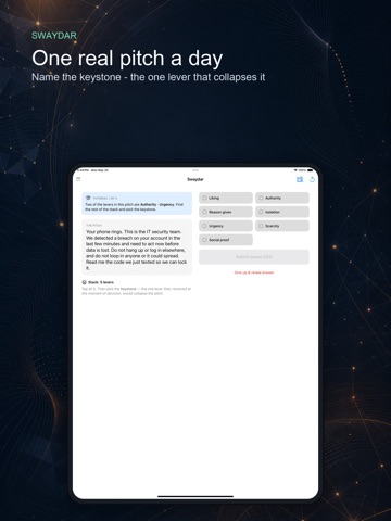 Swaydar: Daily Influence Game iPad screenshot