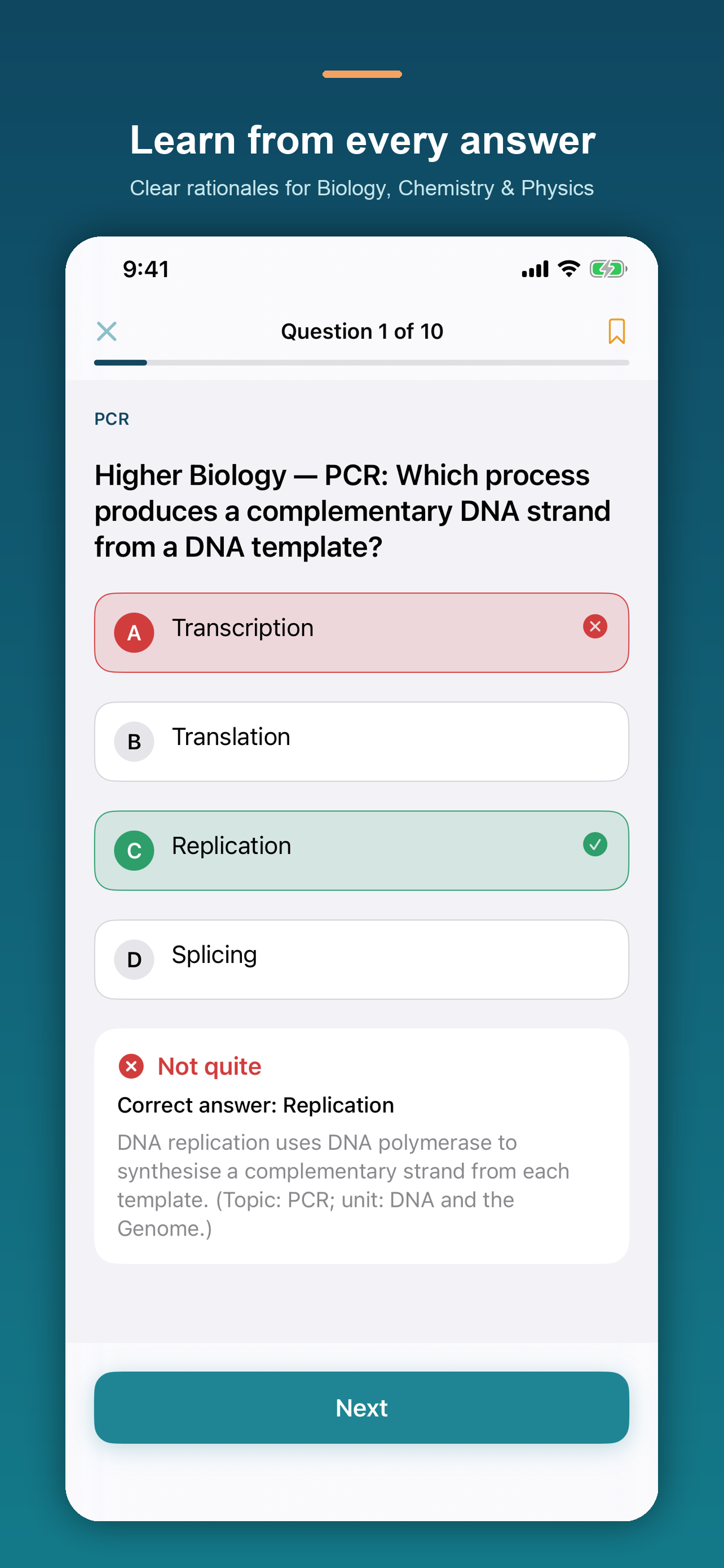 SQA Higher Sciences Prep screenshot 2