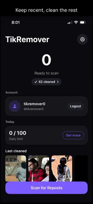 Repost Remover — TikRemover screenshot 2