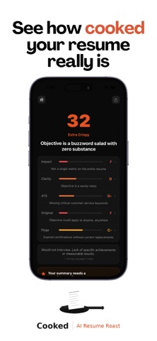 Cooked: AI Resume Roast Screenshot 1 of 4