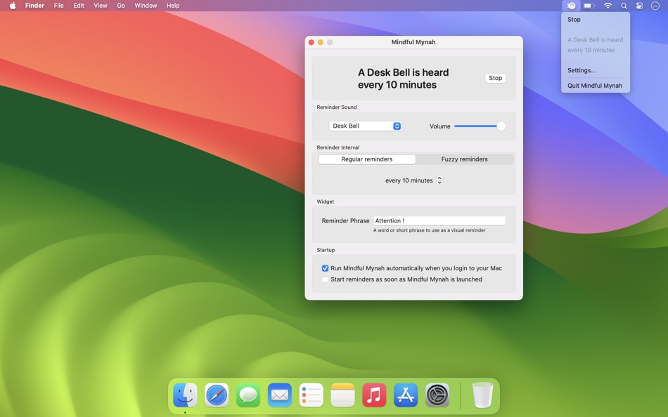 #1. Mindful Mynah (macOS) Av: Rich Henderson