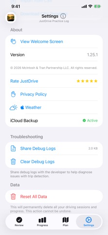 JustDrive: Teen Driver Log Screenshot 9 of 9