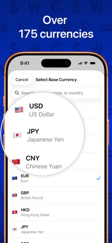 Currency converter: Xrate iPhone screenshot
