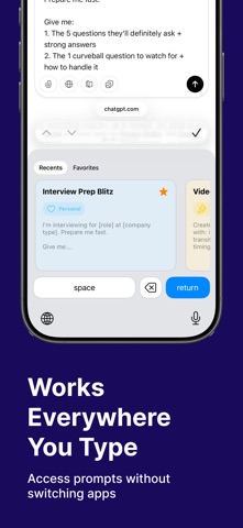 Promptty - AI Prompt Manager iPhone screenshot
