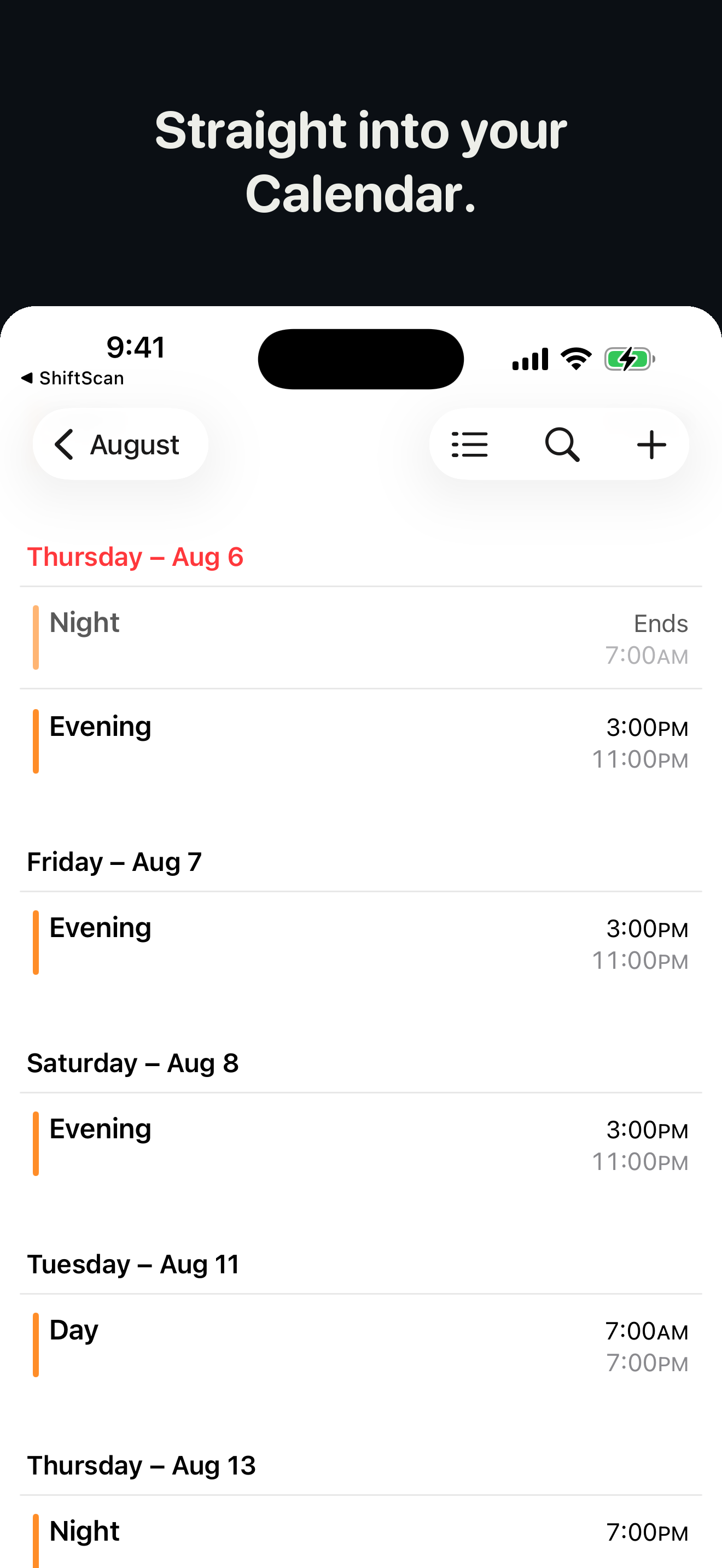ShiftScan: Shift Work Calendar screenshot 3