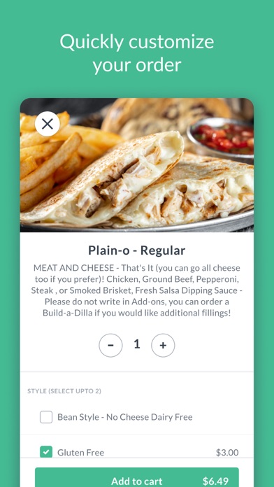 Dillas Quesadillas Rewards iPhone screenshot 2 - Food & Drink app