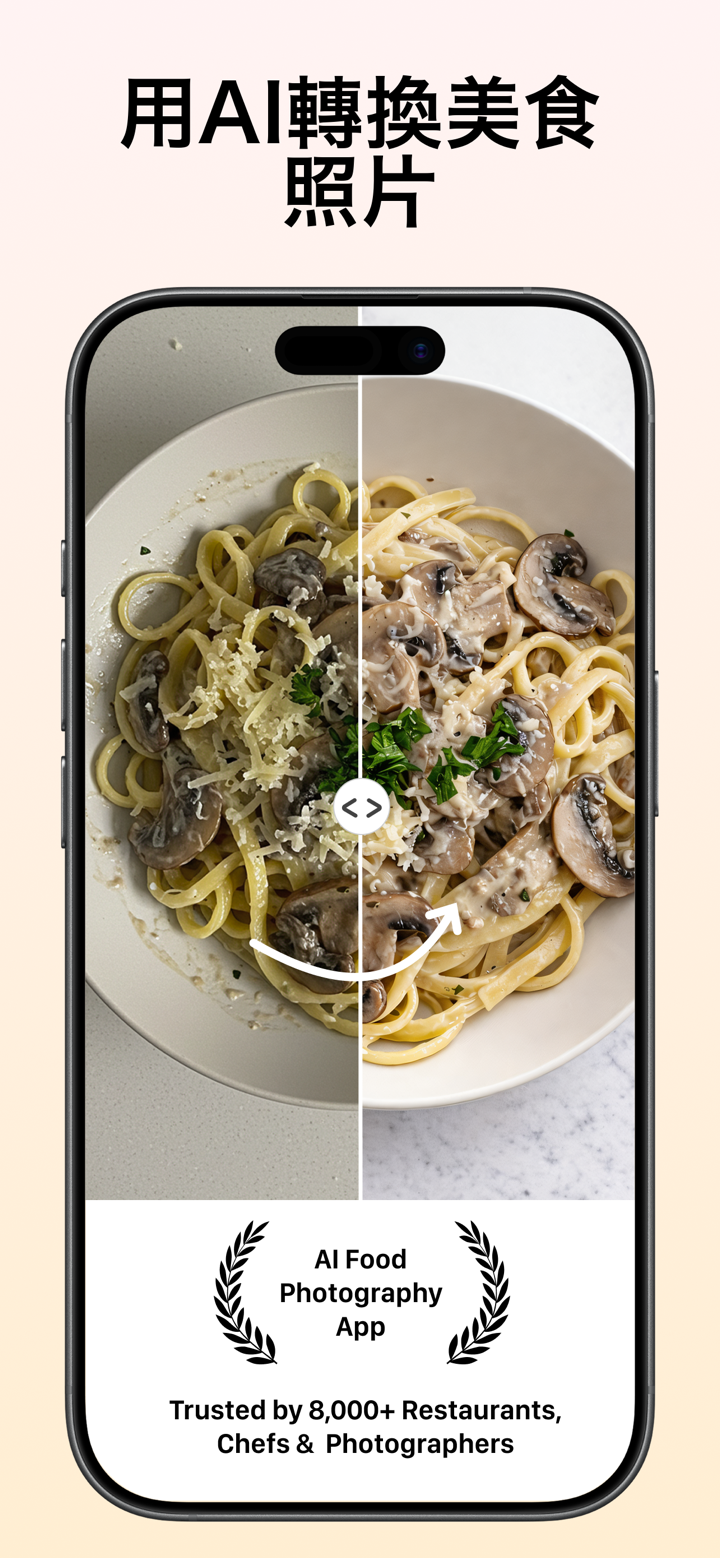 FoodShot AI：美食照片編輯器 screenshot 1