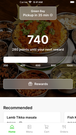 Screenshot 1 of The Spices Restaurant App
