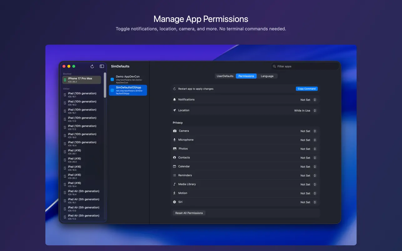 #1. SimDefaults (macOS) 由: Chrystian Vieyra