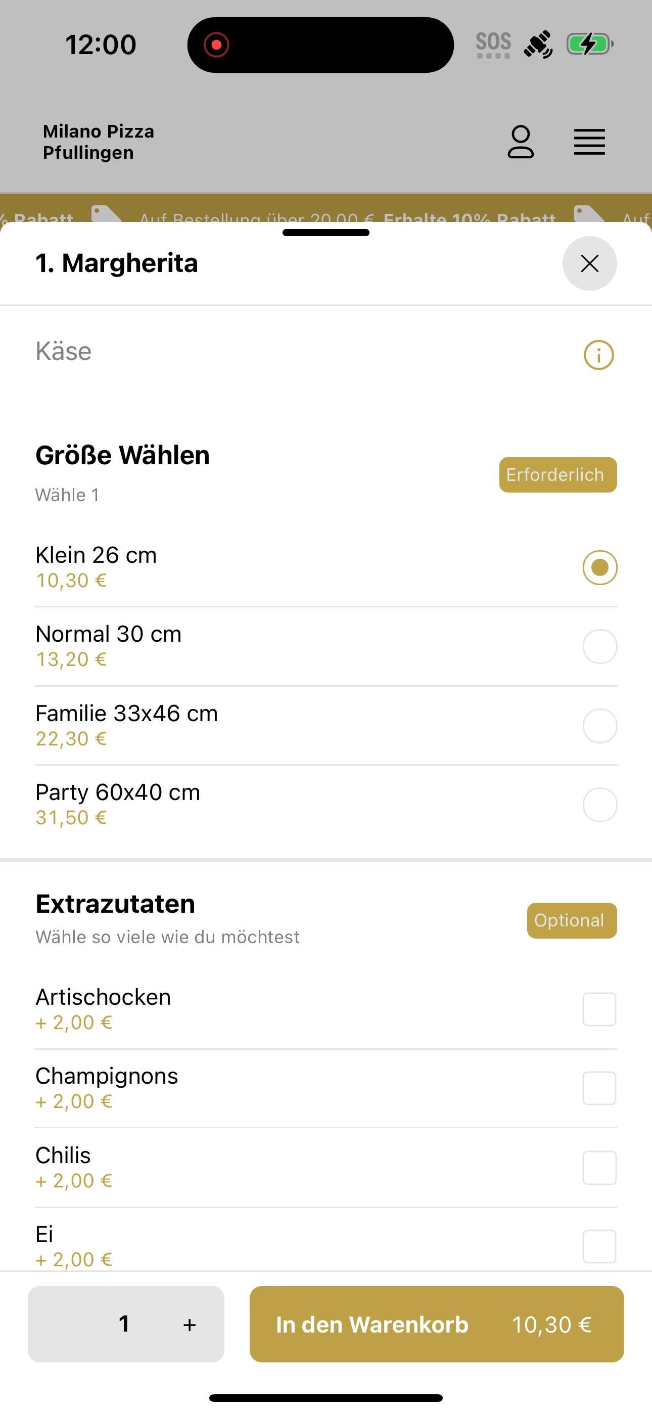 Milano Pizza Pfullingen screenshot 7