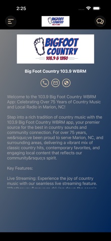 Big Foot Country 103.9 WBRM screenshot
