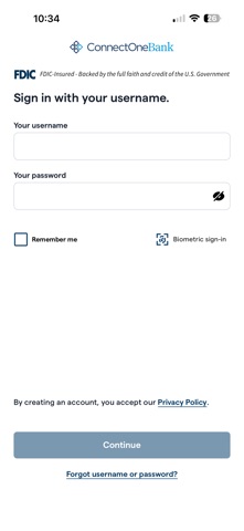 ConnectOne Bank Mobile Screenshot 1 of 5