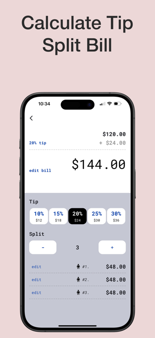 Split & Tip: Tip Calculator Screenshot 1 of 4