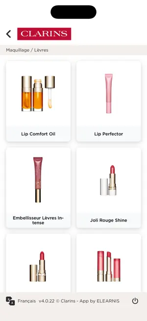 Clarins Product Library screenshot 1